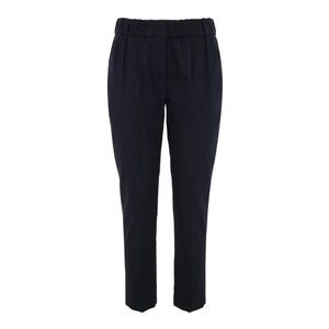 Brunello Cucinelli Black Cropped‎ Pleated Tapered Trousers Pants Sz 4